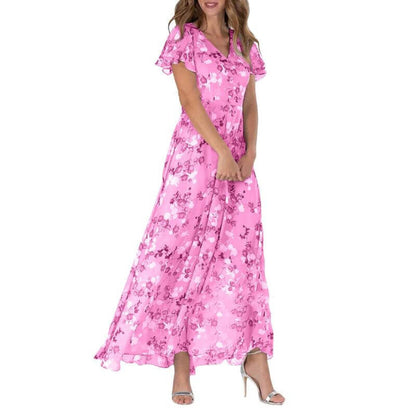 Women's Maxi Dress Boho Style Flutter Sleeve
