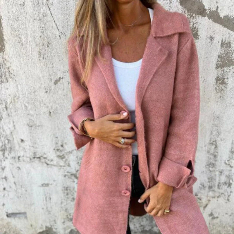 Cozy Mid-length Jacket Elegant Cuffs