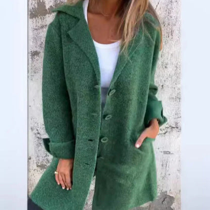 Cozy Mid-length Jacket Elegant Cuffs