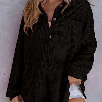 Casual Waffle Knit Top