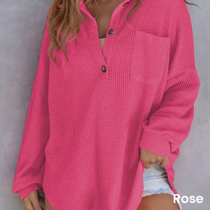 Casual Waffle Knit Top
