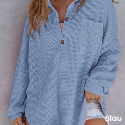Casual Waffle Knit Top