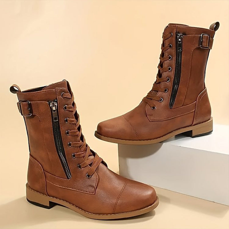Stylish Boots With Block Heel Mid-Calf