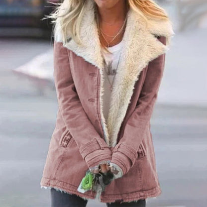 Stylish Women's Winter Jacket Lapel Collar