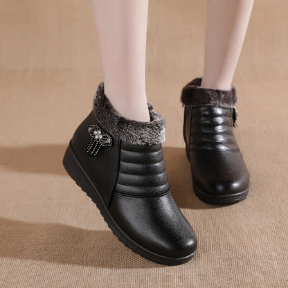 Modern women's boots with faux fur lining