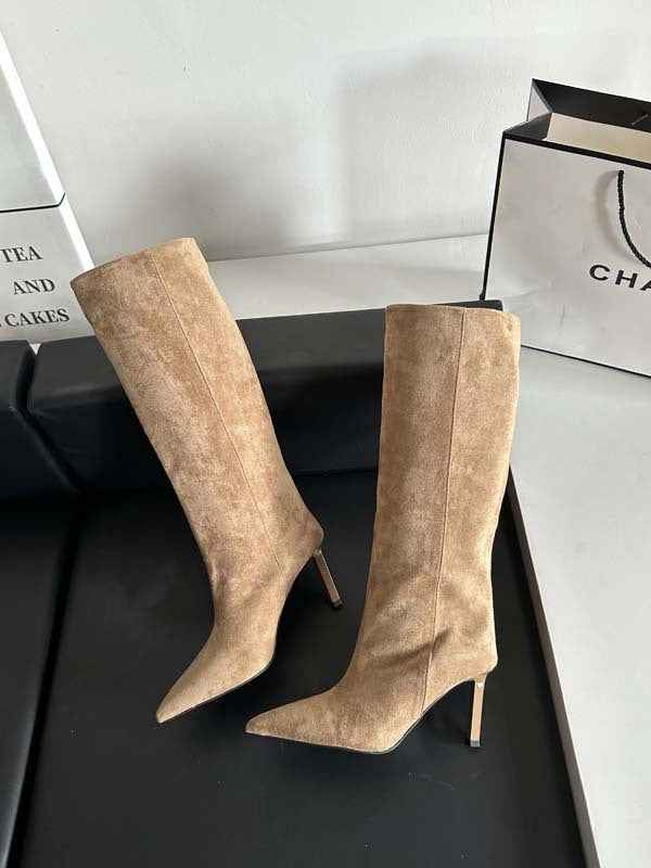 Damen Stiefel Wildleder Look Elegant - IdealeKleiden