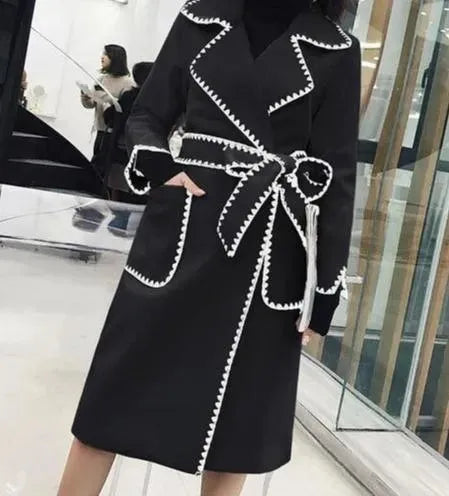 Elegant Women's Coat Notch Lapel Wool