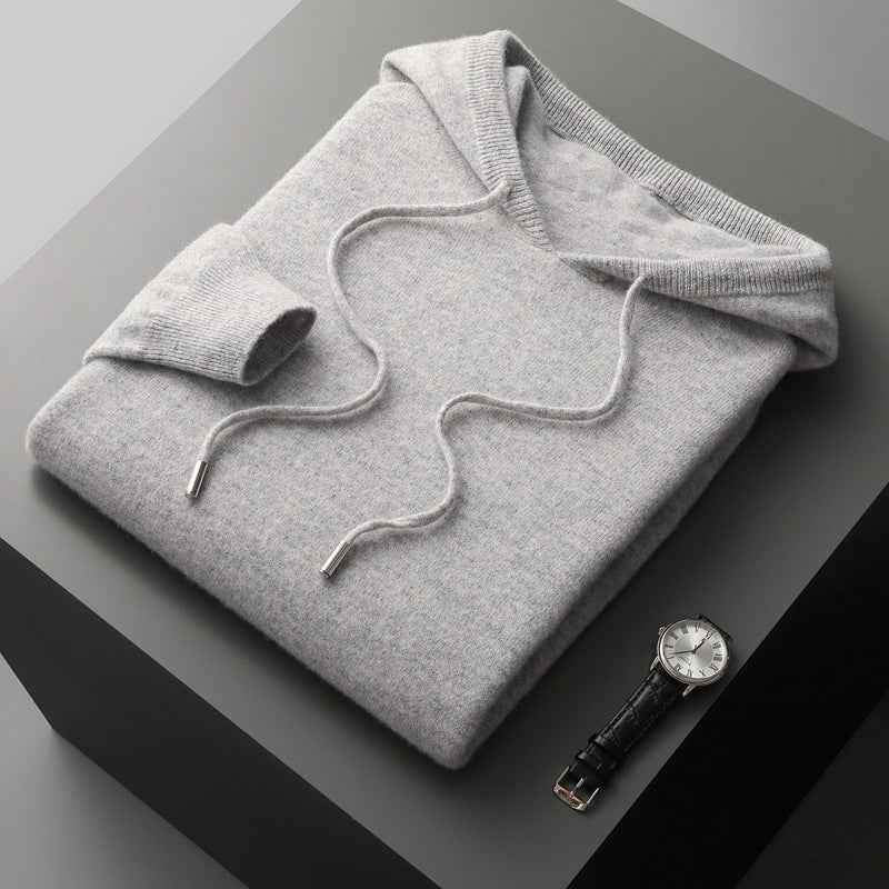 Men's Warm Hooded Knitted Sweater