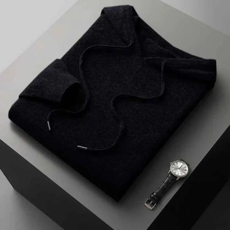 Men's Warm Hooded Knitted Sweater