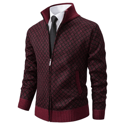Cardigan Diamond Pattern Elegant