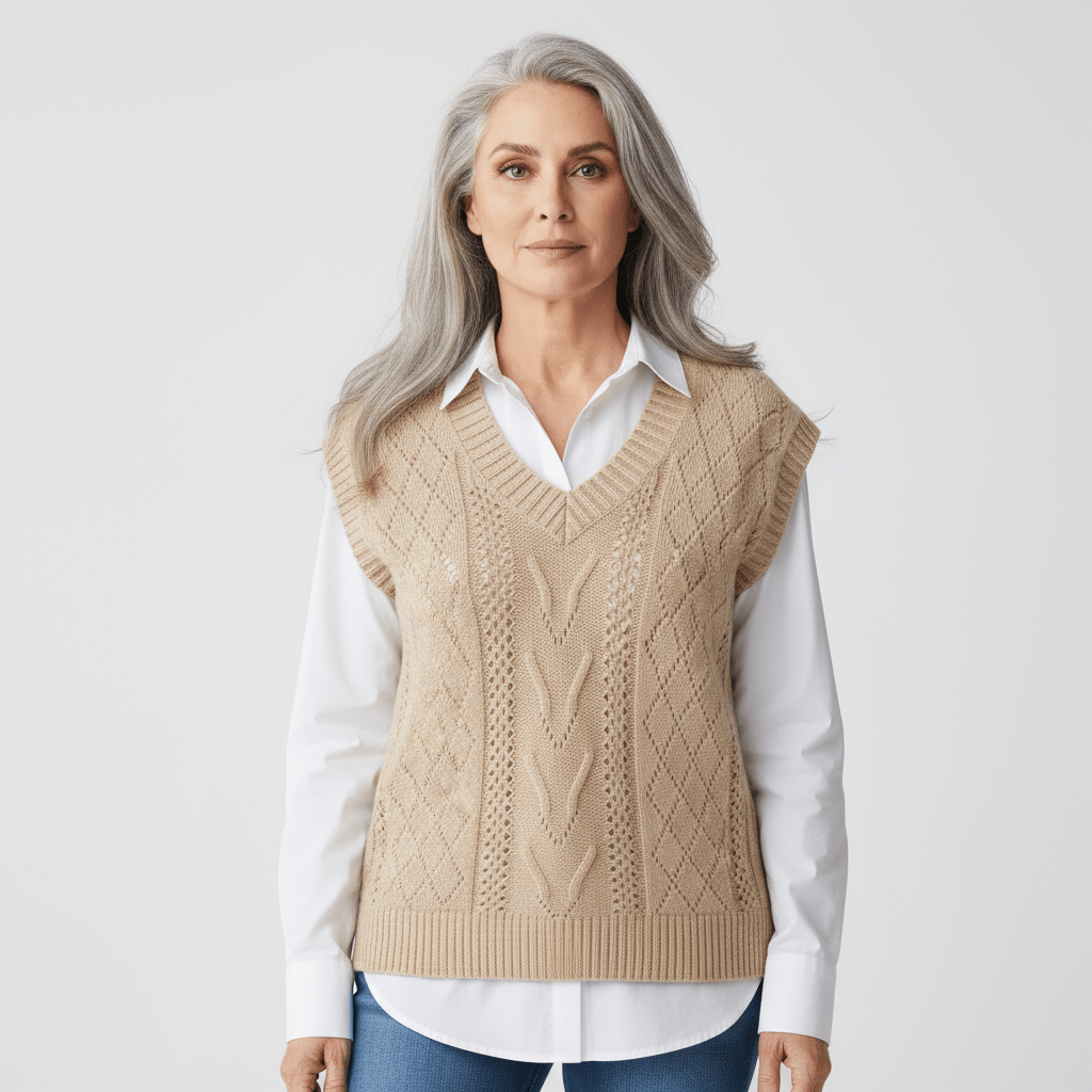 Women's Knitted Vest V-Neck Elegant