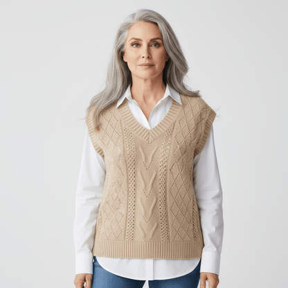 Women's Knitted Vest V-Neck Elegant