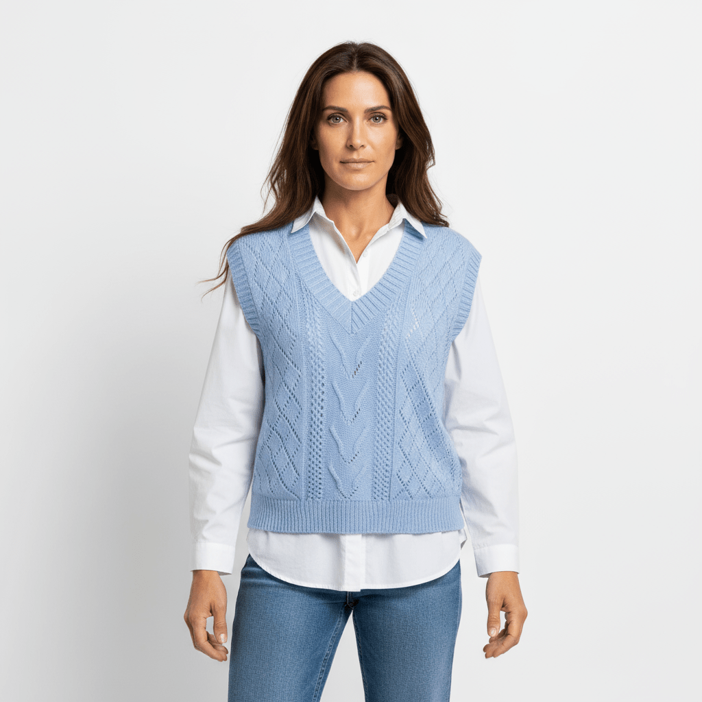 Women's Knitted Vest V-Neck Elegant