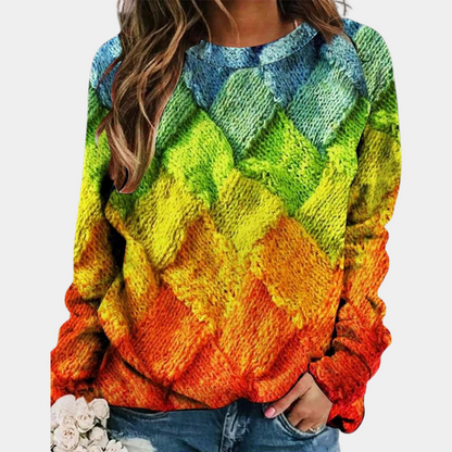 Colorful Women's Sweater Modern Style