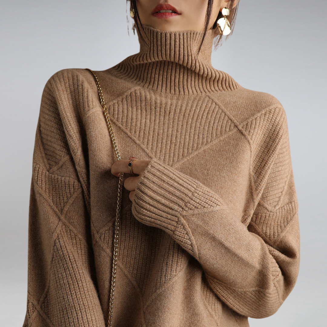 Eleganter Damen Rollkragen Pullover Modern - IdealeKleiden