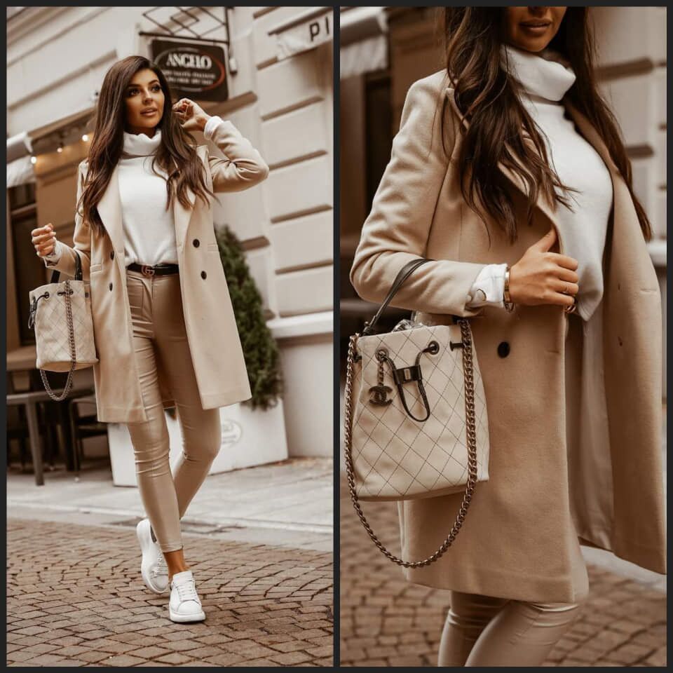 Elegant Women's Long Brown Jacket - Comfortable Stylish