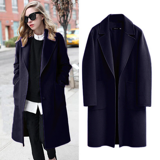 Elegante Damenjacke Lang Mantel Stil - IdealeKleiden