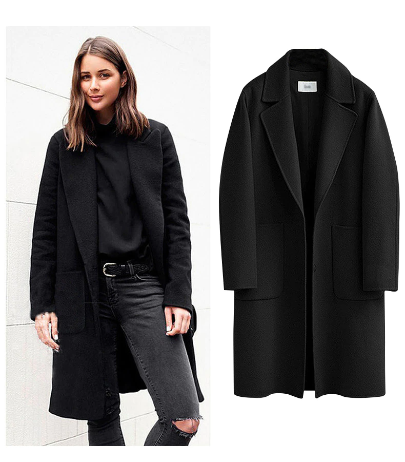Elegant Women's Long Coat Style Jacket