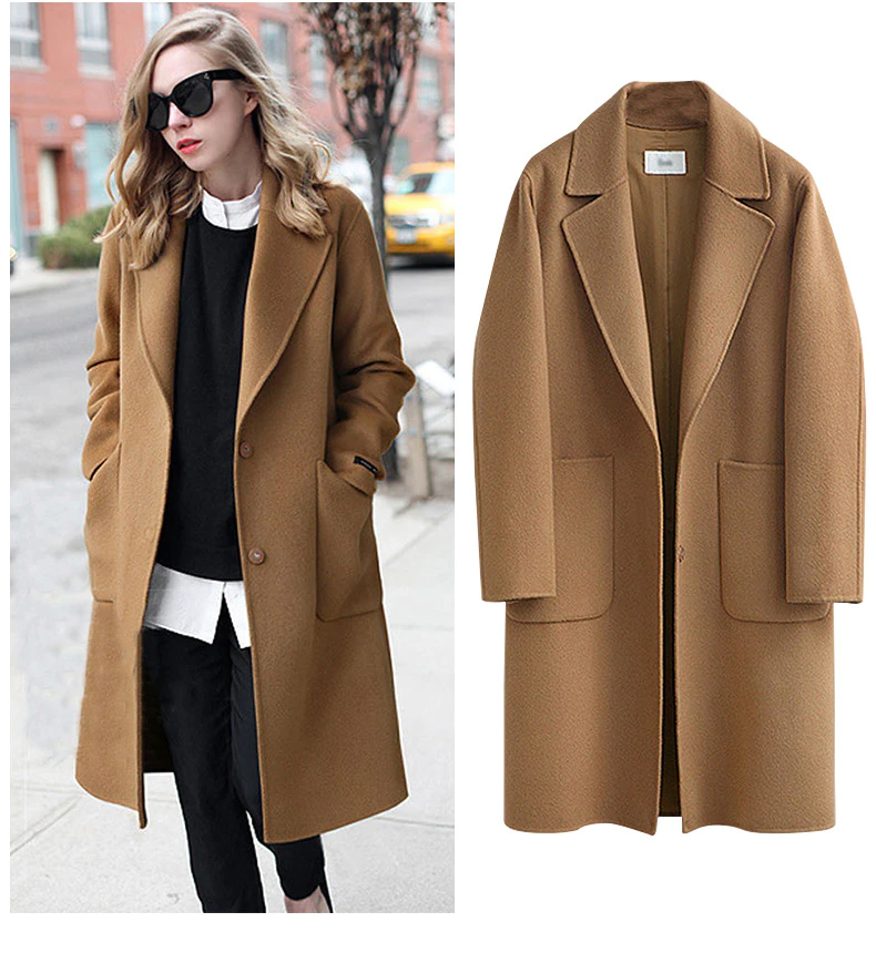 Elegant Women's Long Coat Style Jacket