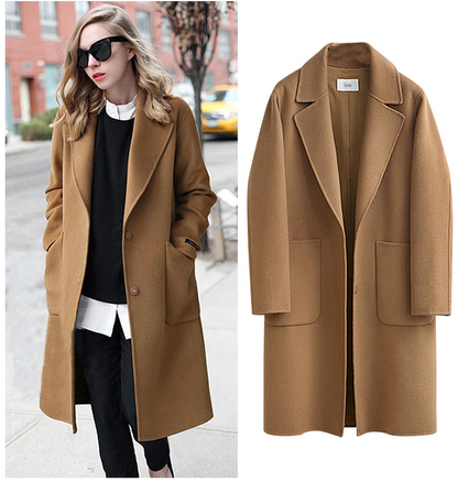 Elegant Women's Long Coat Style Jacket