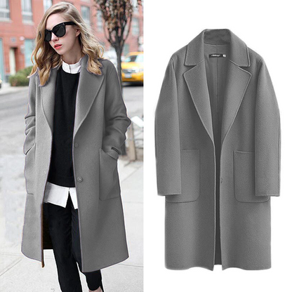 Elegant Women's Long Coat Style Jacket