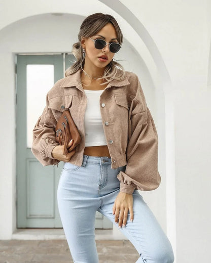 Fashionable Women's Cropped Denim Jacket