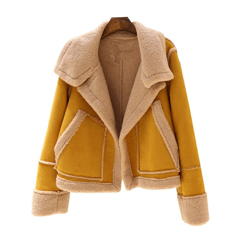 Stylische Lederjacke Frauen Wildleder - IdealeKleiden