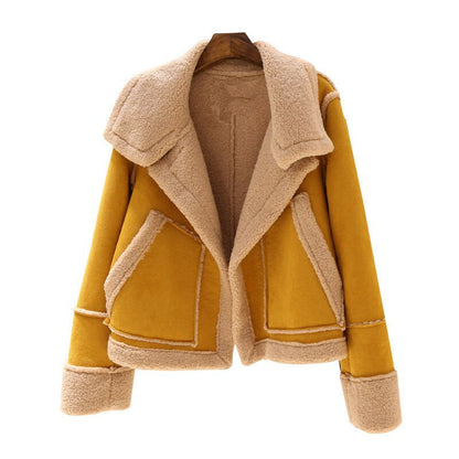 Stylische Lederjacke Frauen Wildleder - IdealeKleiden