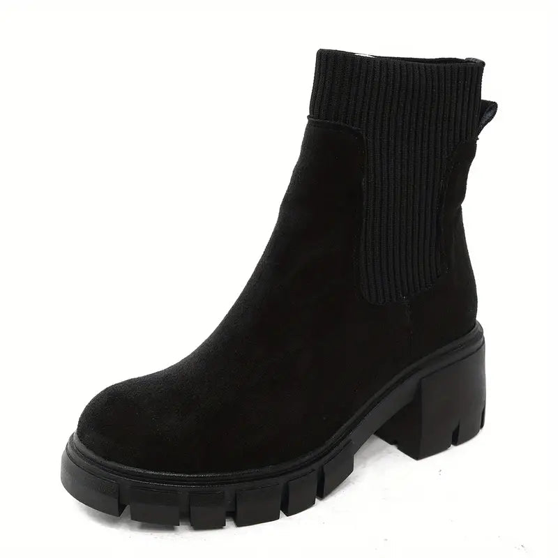 Stylische Damenstiefel Wildleder Winter