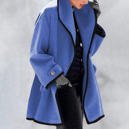 Women's Winter Trench Coat Wool Warm Double-Breasted