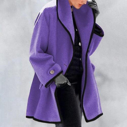 Women's Winter Trench Coat Wool Warm Double-Breasted