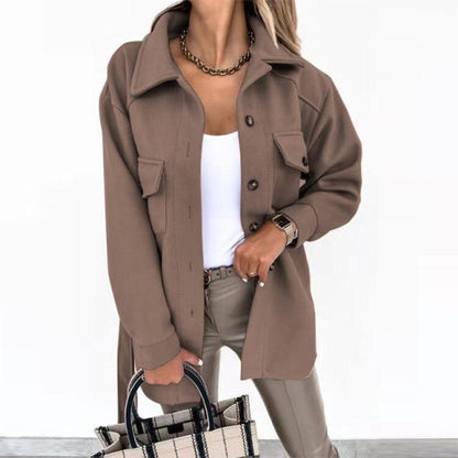 Stylish Women's Jacket Wool Look Modern