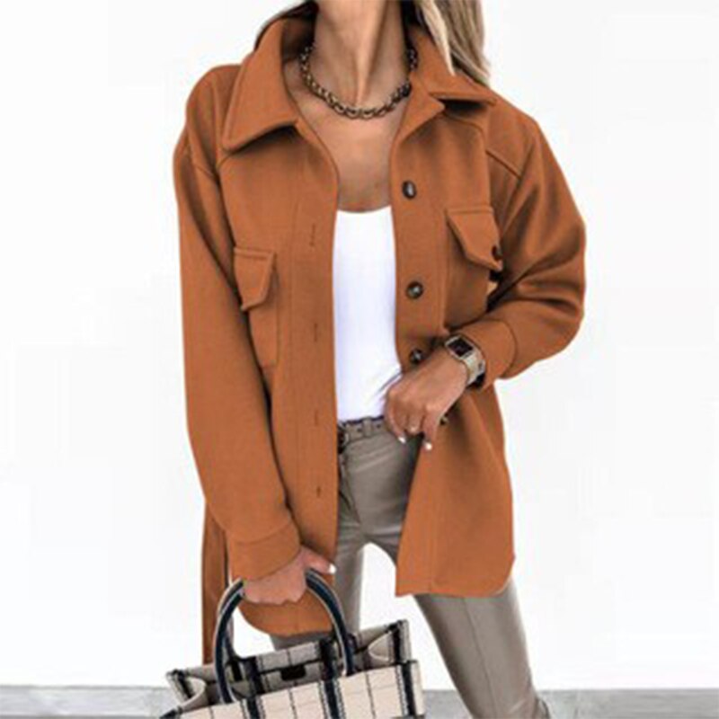 Stylish Women's Jacket Wool Look Modern