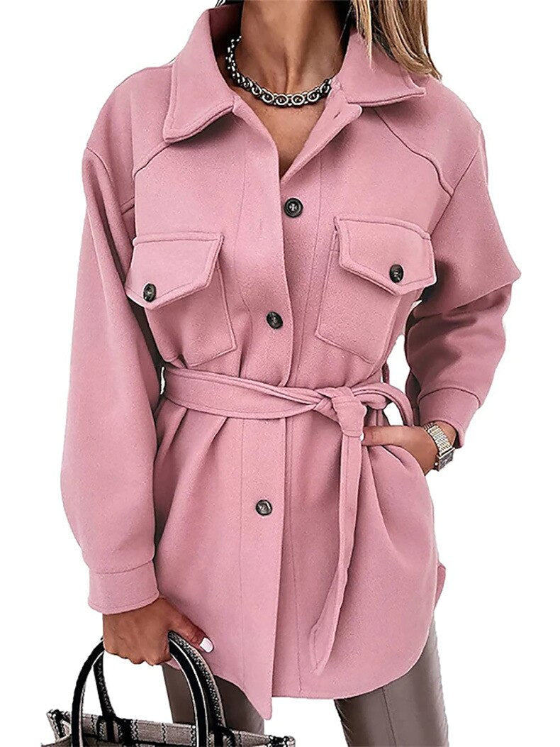 Stylish Women's Jacket Wool Look Modern