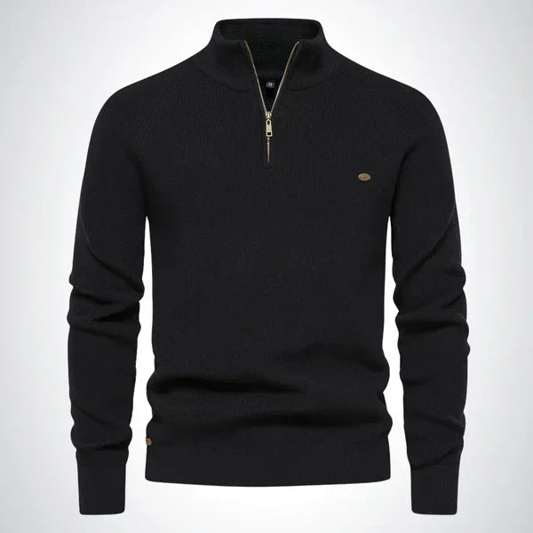 Men's Slim Fit Knitted Half-Zip Pullover