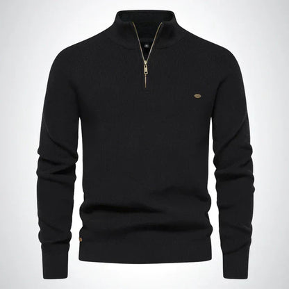 Men's Slim Fit Knitted Half-Zip Pullover