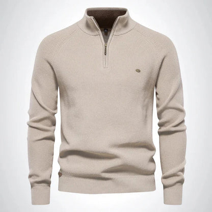 Men's Slim Fit Knitted Half-Zip Pullover