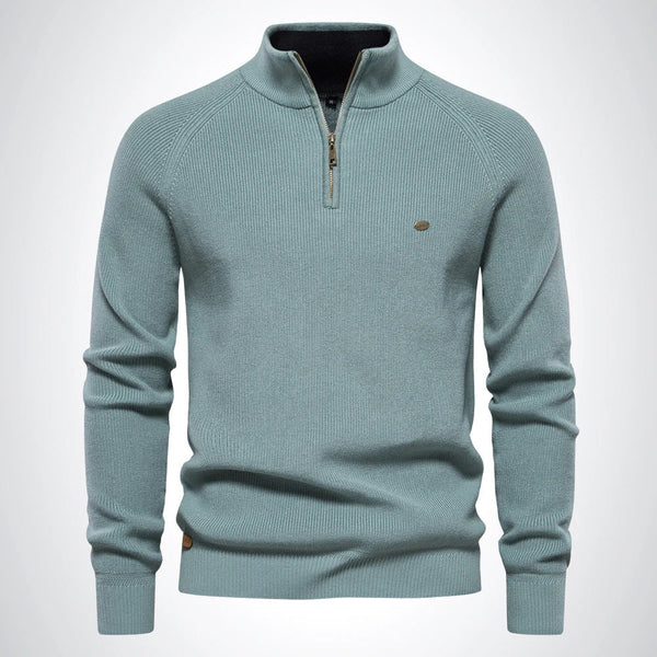 Men's Slim Fit Knitted Half-Zip Pullover