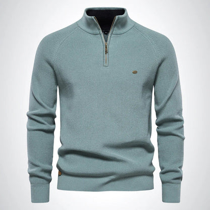 Men's Slim Fit Knitted Half-Zip Pullover