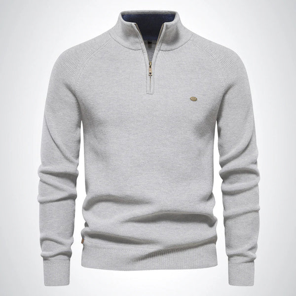 Men's Slim Fit Knitted Half-Zip Pullover