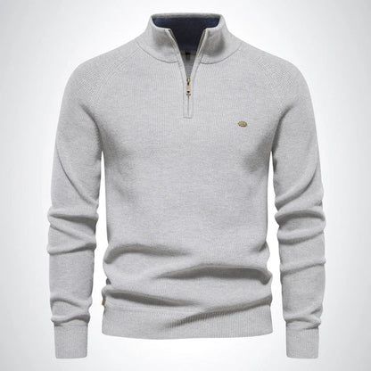 Men's Slim Fit Knitted Half-Zip Pullover