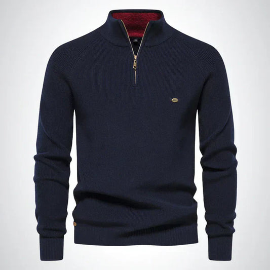 Herren Strickpullover Slim Fit Halbzipper - IdealeKleiden