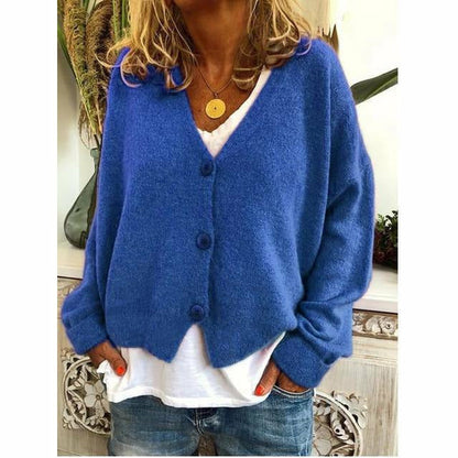 Comfortable Cardigan Wool Blend Cashmere Look