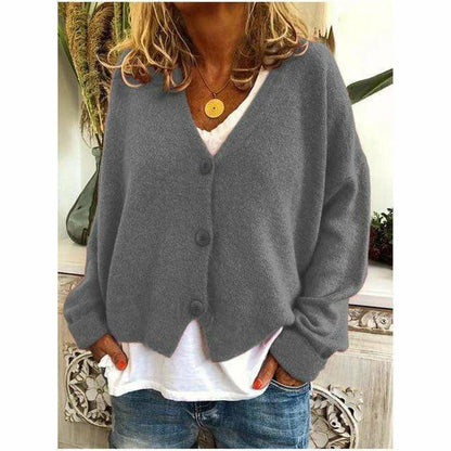 Comfortable Cardigan Wool Blend Cashmere Look