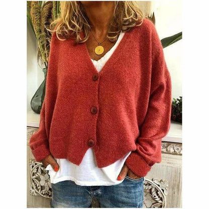 Comfortable Cardigan Wool Blend Cashmere Look