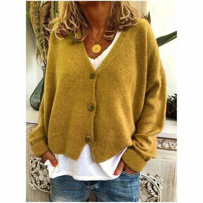 Comfortable Cardigan Wool Blend Cashmere Look