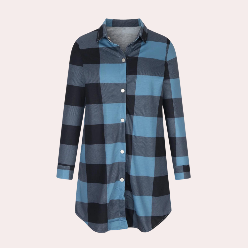 Women's Plaid Midi-Length Autumn Jacket