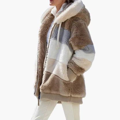Stylische Winterjacke Streifenmuster - IdealeKleiden