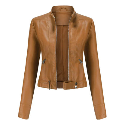 Ledermantel Damen Modern Frauen Lederjacke