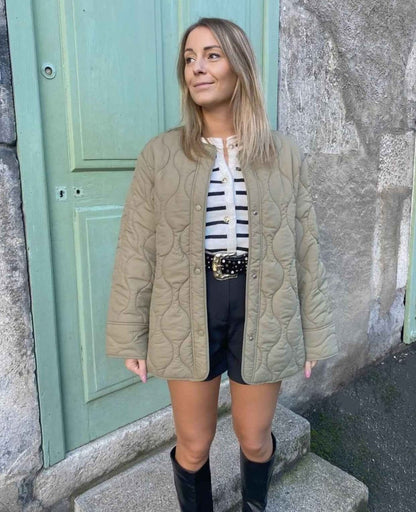 Women's Quilted Jacket Slim Fit Button